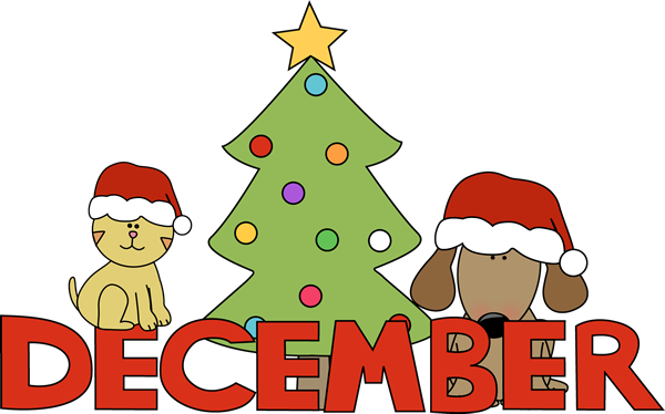 2014 Happy December Clip Art Christmas Pets For Kids   Coloring Point