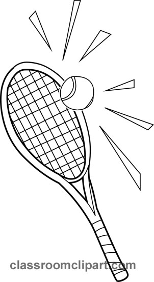 Sports   Tennis Racquets 01 Outline   Classroom Clipart