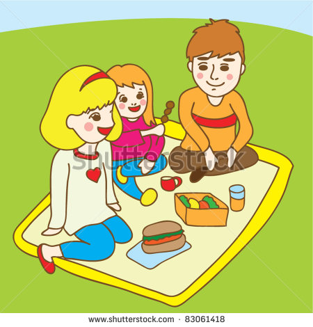 Family Picnic At The Park Stock Vector 83061418   Shutterstock