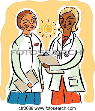Stock Illustration   Nurses Chatting  Fotosearch   Search Eps Clip Art