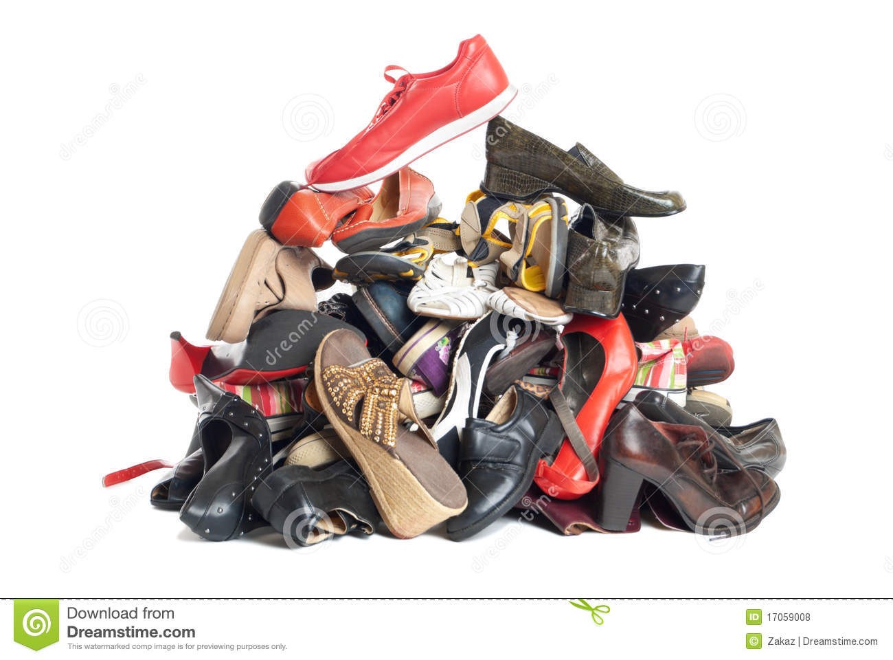 Pile Of Shoes   Isolated Royalty Free Stock Photos   Image  17059008