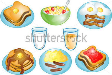 Illustrations Of Different Breakfast Foods Icons That Can Be Used As