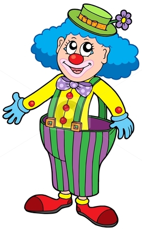 Funny Clown In Big Pants Stock Vector Clipart Funny Clown In Big