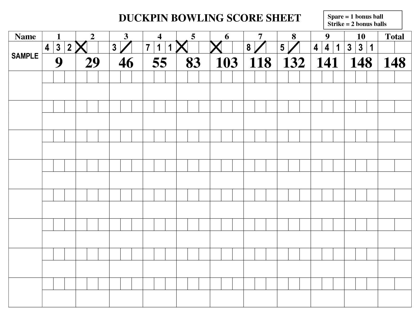 Bowling Score Sheet Clipart Clipart Suggest