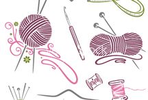 Knitting And Crochet Hooks Needles Yarn Clip Art   Png   Scrapbooking