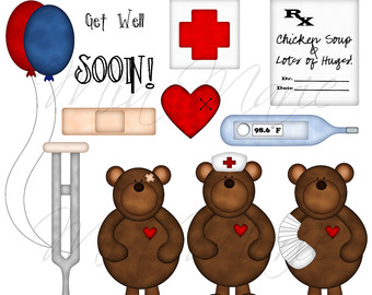 Digital Clip Art   Get Well Soon Clipart Clip Art Bear Clipart