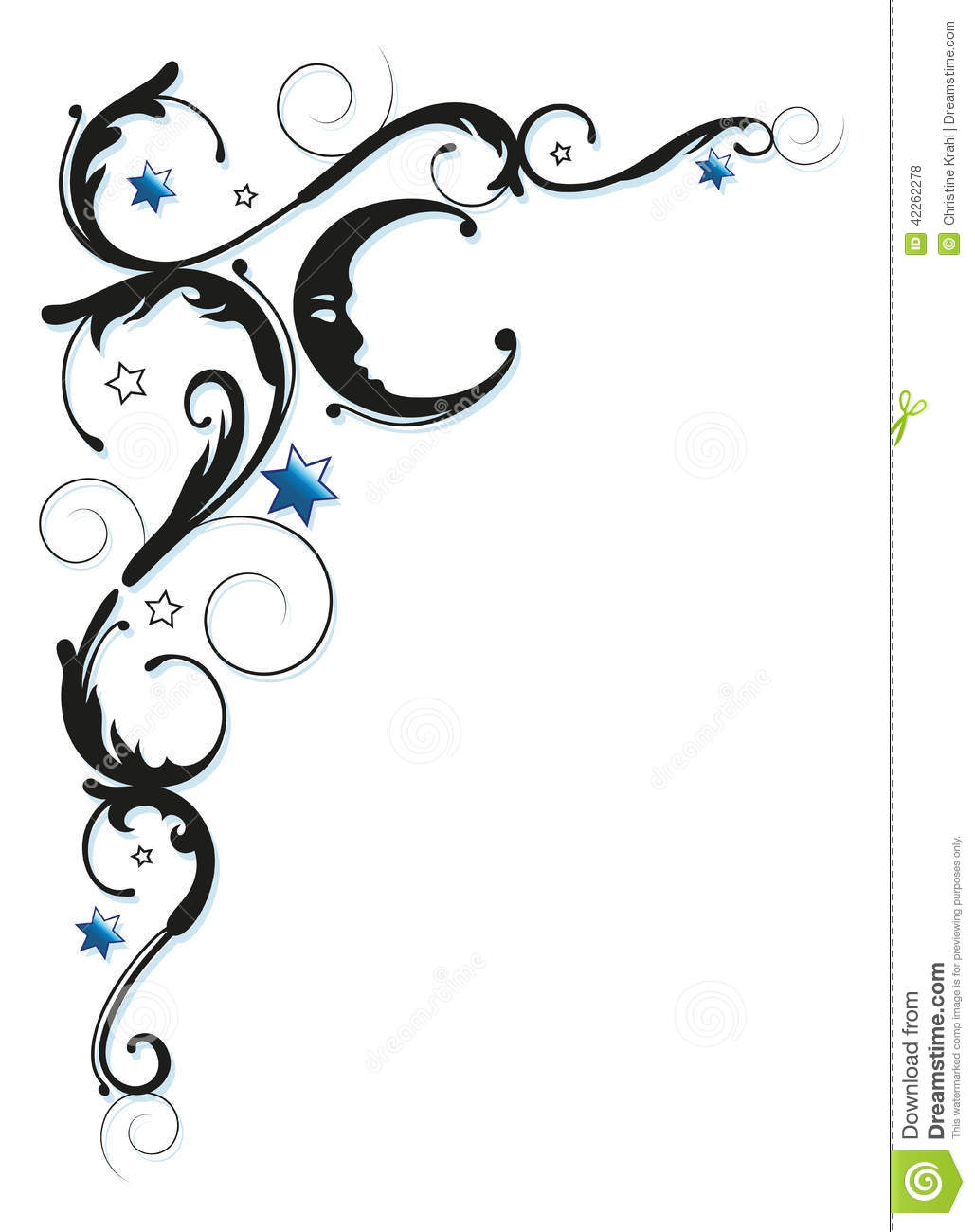 Filigree Border With Moon And Stars