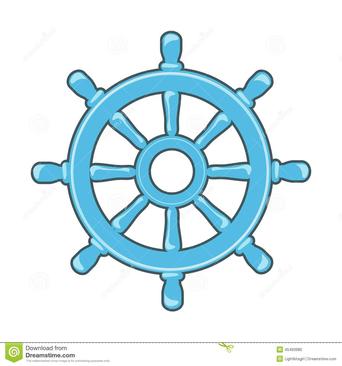 Rudder Icon Or Ship Wheel Isolated On White