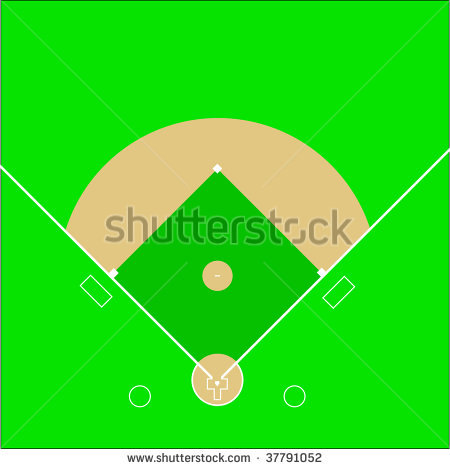 Baseball Stadium Clipart A Baseball Diamond Field