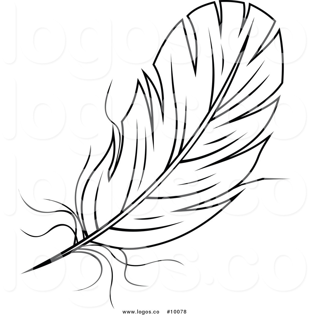 Feather Clipart Black And White A Black And White Feather