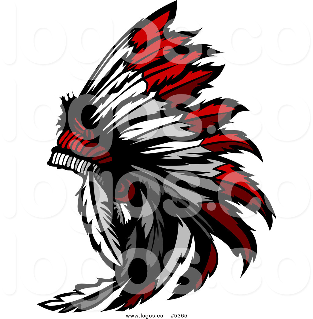 Logo Of A Native American Chief Feather Headdress By Chromaco    5365