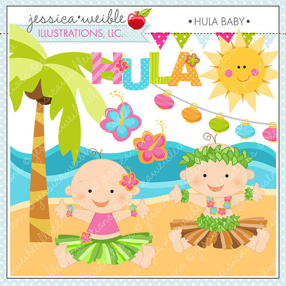 Baby Cute Digital Clipart For Commercial Or Personal Use Luau Clipart