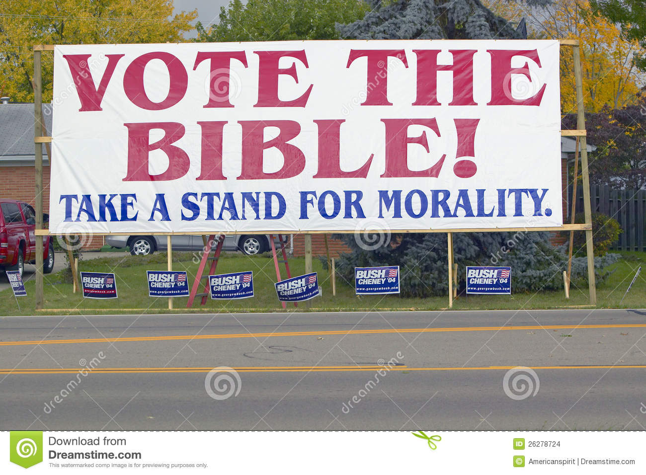 Vote The Bible Election 2004 Campaign Sign In A Rural Southern Ohio