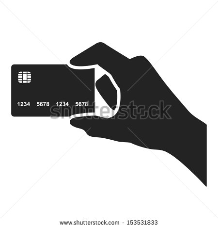 Credit Card Clipart Black And White Hand Holding Credit Card Black