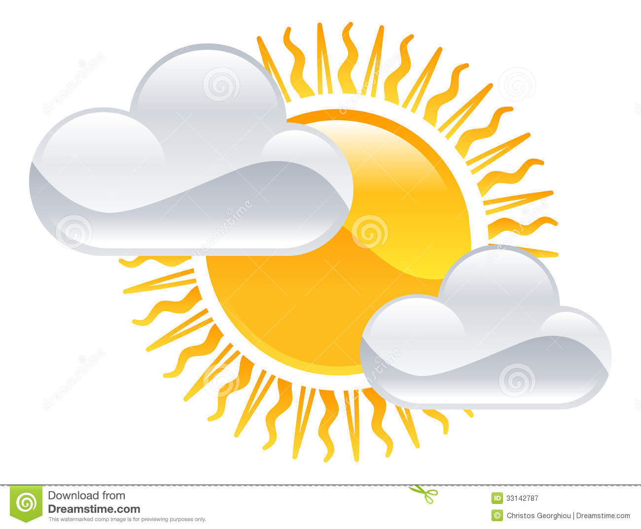 Sun And Clouds Icon Royalty Free Stock Photography   Image  33142787