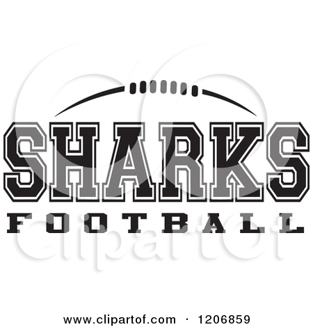 Clipart Of A Black And White American Football And Sharks Football