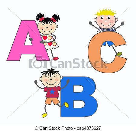 Of Alphabet Letters A B C   Kids Playing With Letterrs A B C