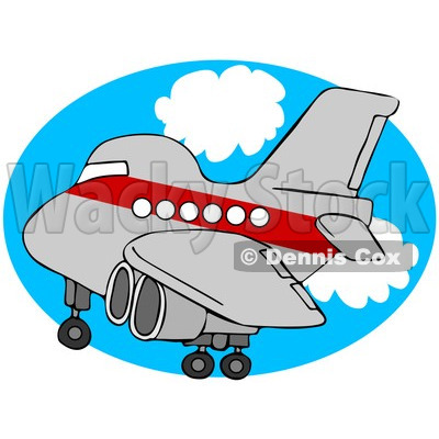 Airline Jet Clipart And Gray Airplane Over An