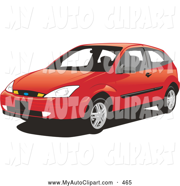 Clip Art Of A New Red Two Door Ford Focus Hatchback Car By David Rey