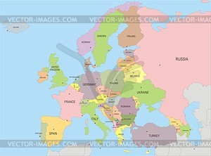 Europe Map   Vector Clipart