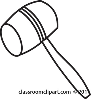 Objects   Mallet Tool Outline   Classroom Clipart