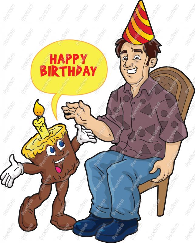 Birthday Clip Art For Men   Royalty Free Clipart   Vector Cartoon