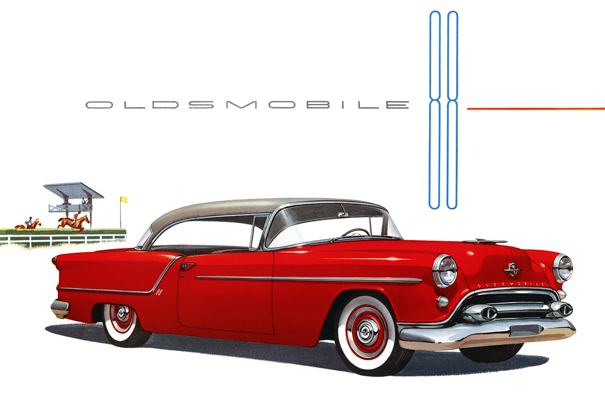 Plan59    Classic Car Art    1954 Oldsmobile 88 Holiday Coupe