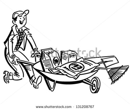Landscaping Tools Clipart Man With Gardening Supplies