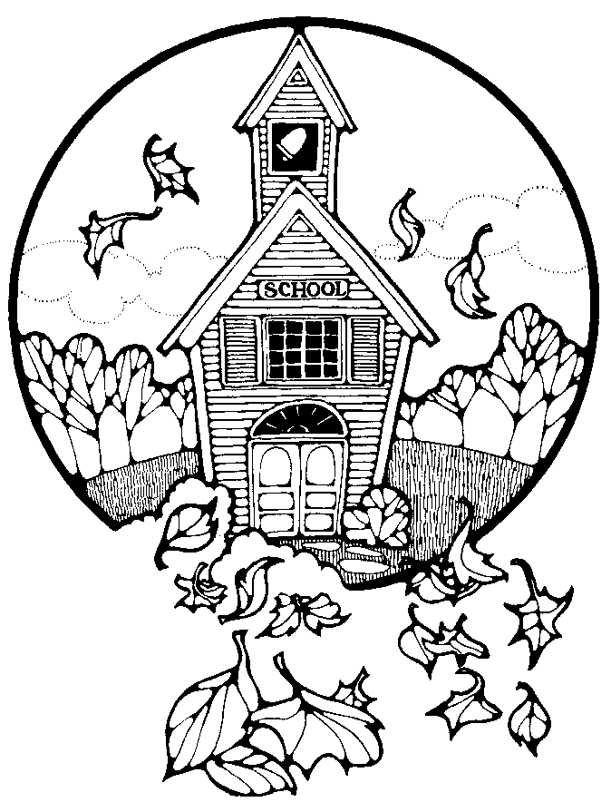 Search Terms Black And White Coloring Pages Country School Fall