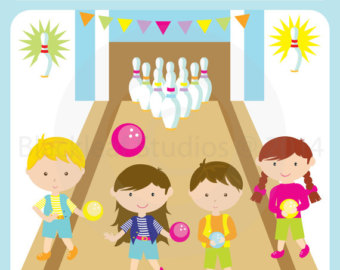 Bowling Alley Birthday Party Kids G Irls Boys Clip Art   Personal And