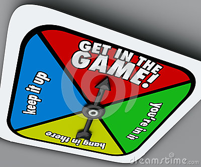 Get In The Game Words On A Spinner To Take Your Turn And A Chance At