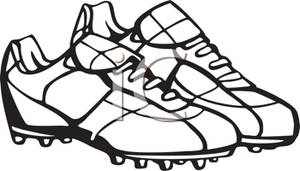 Pair Of Football Cleats   Royalty Free Clipart Picture