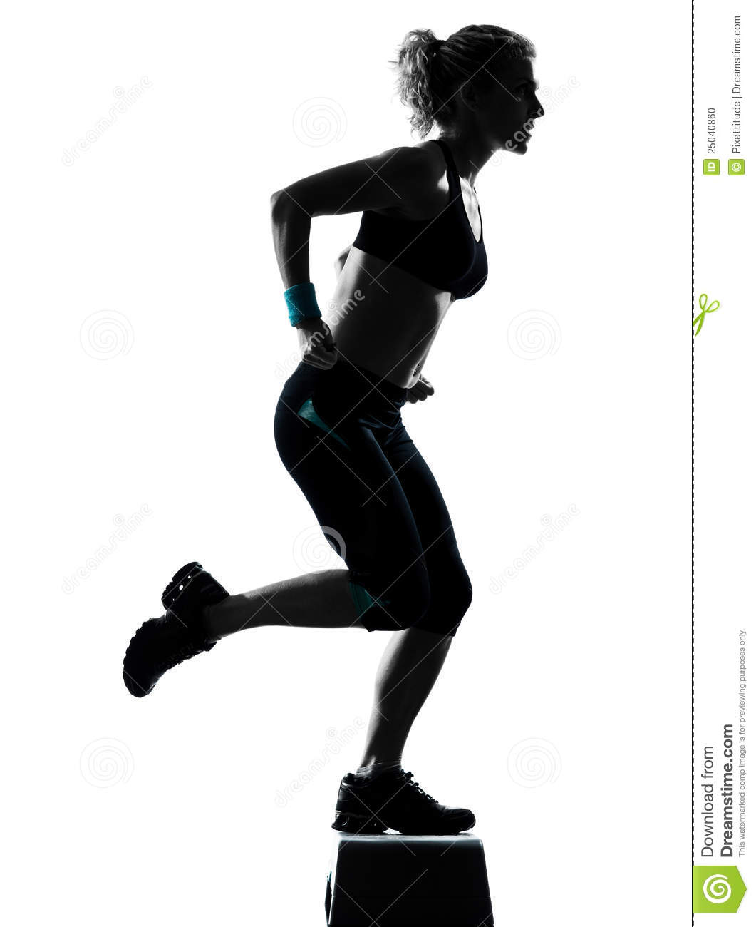 One Woman Exercising Workout Fitness Aerobic Exercise Posture On