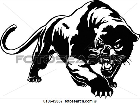 Animal Panther Cougar Puma Mountain View Large Clip Art Graphic