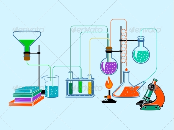 Scientific Laboratory Flat Background   Industries Business