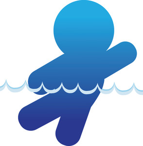 Swimming Clipart Image   Clip Art Illustration Of A Silhouette Man