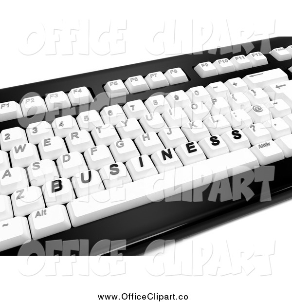 Clip Art Of A 3d Computer Keyboard With Business Keys By Andresr