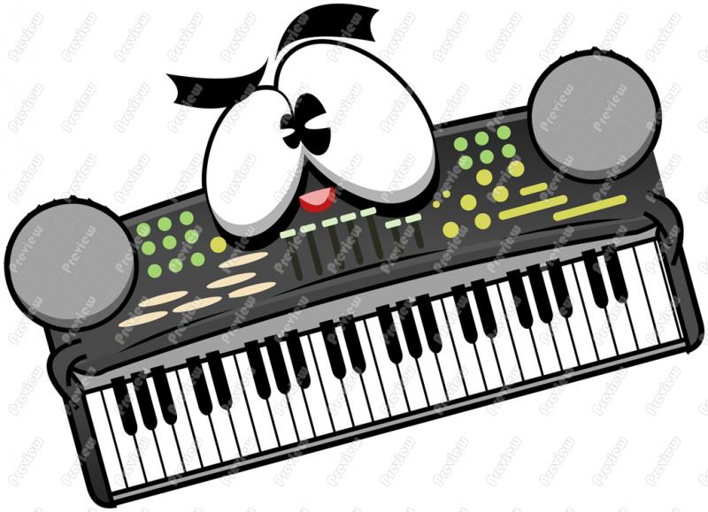 Electronic Music Keyboard Character Clip Art   Royalty Free Clipart