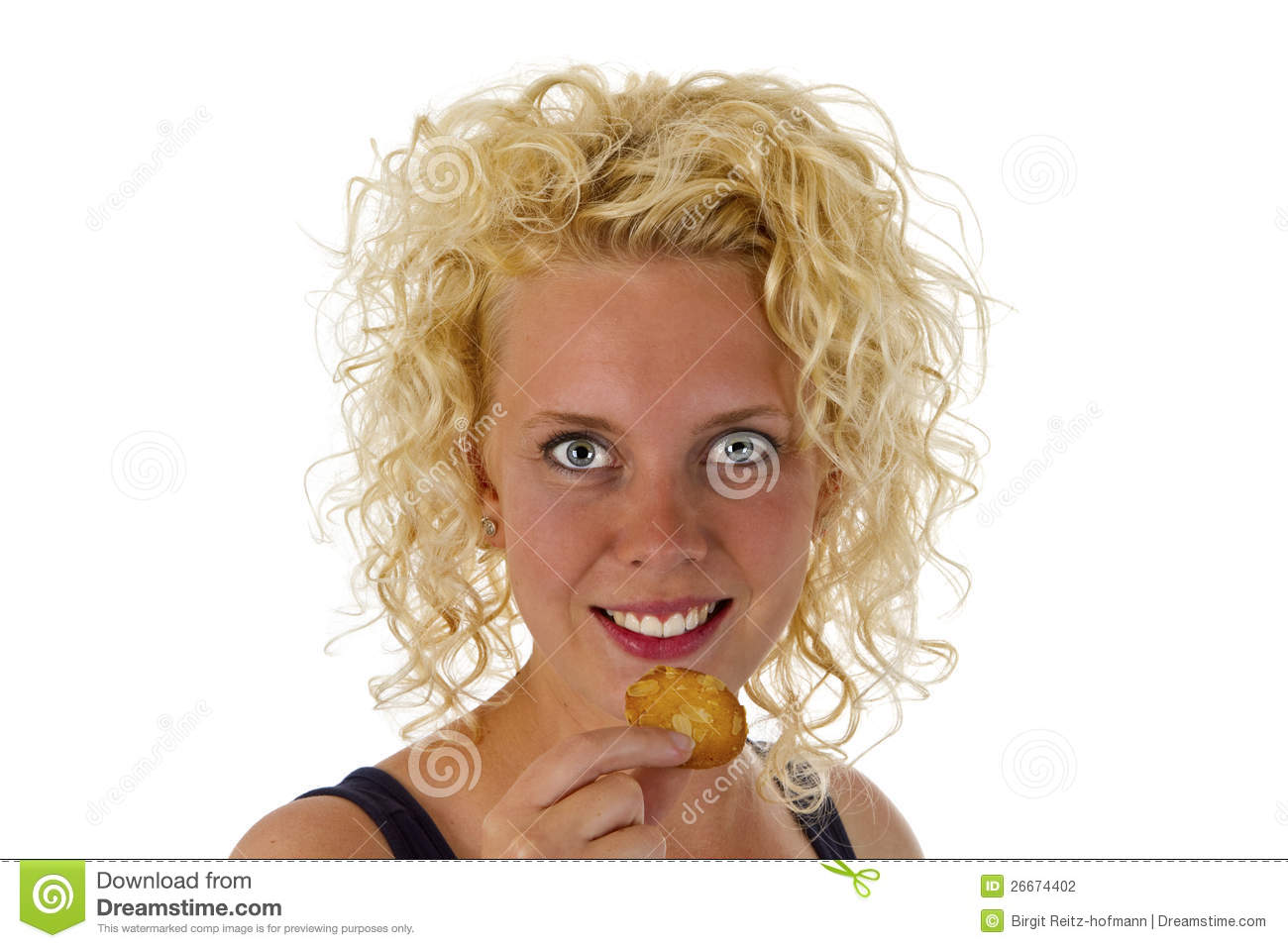 Young Woman Eating Cookie Stock Photography   Image  26674402