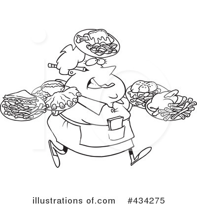 Waitress Clipart  434275 By Ron Leishman   Royalty Free  Rf  Stock