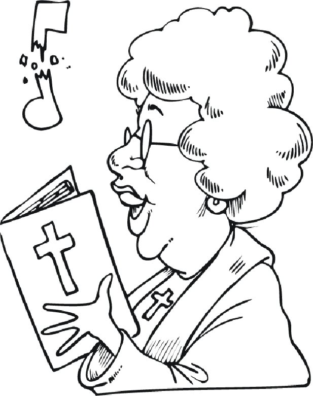 Christian Singing Free Colouring Pages  Page 2