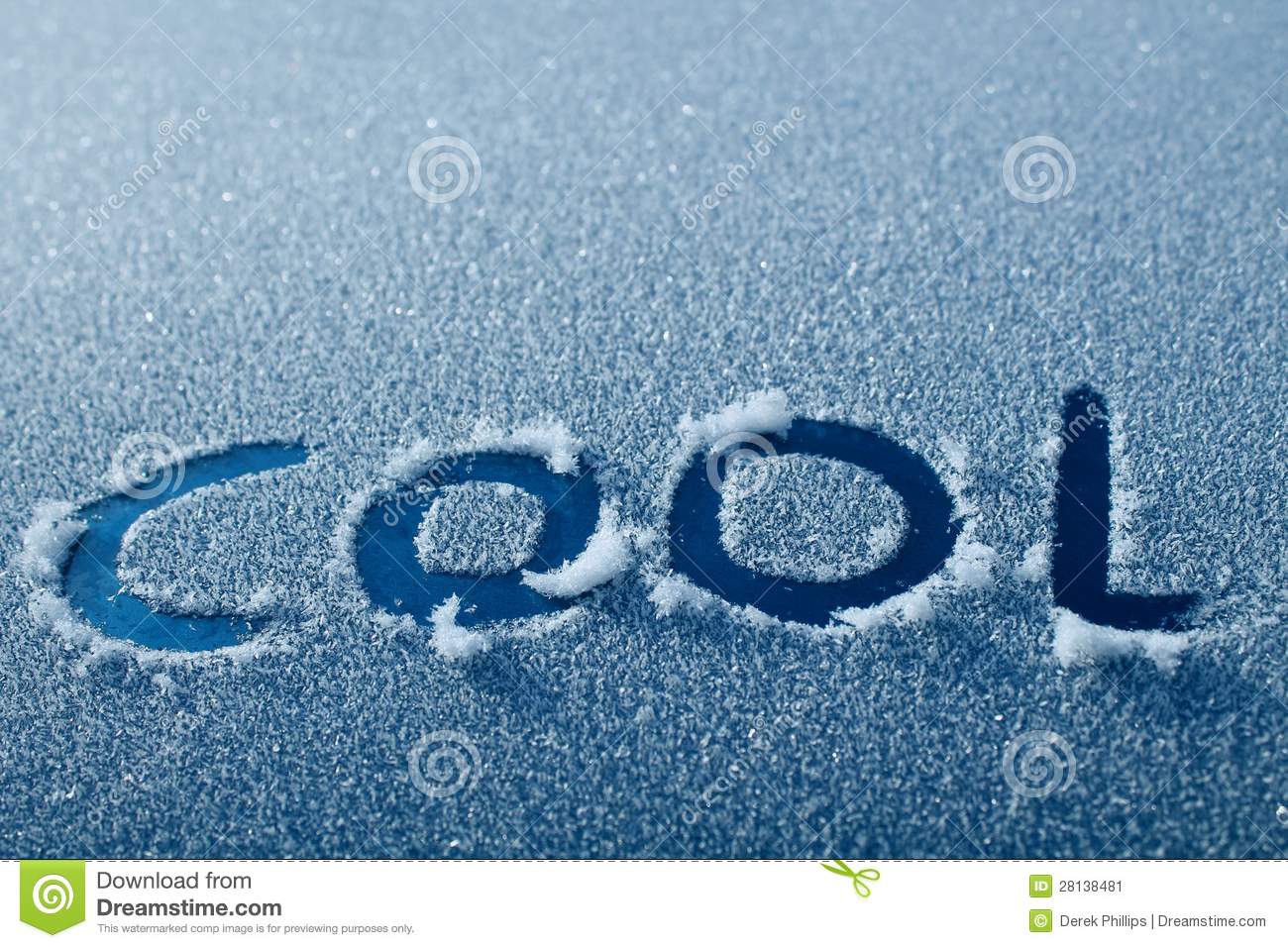 The Word Cool Written In Frost On A Blue Car