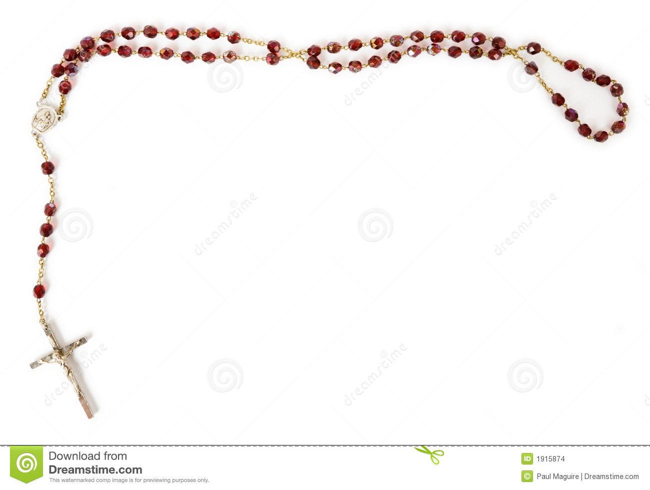 Catholic Rosary Beads Clipart Rosary Beads Isolated On White
