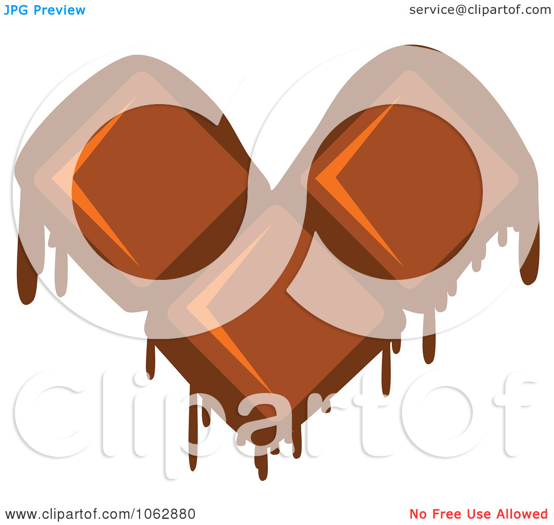 Clipart Melting Chocolate Heart   Royalty Free Vector Illustration By