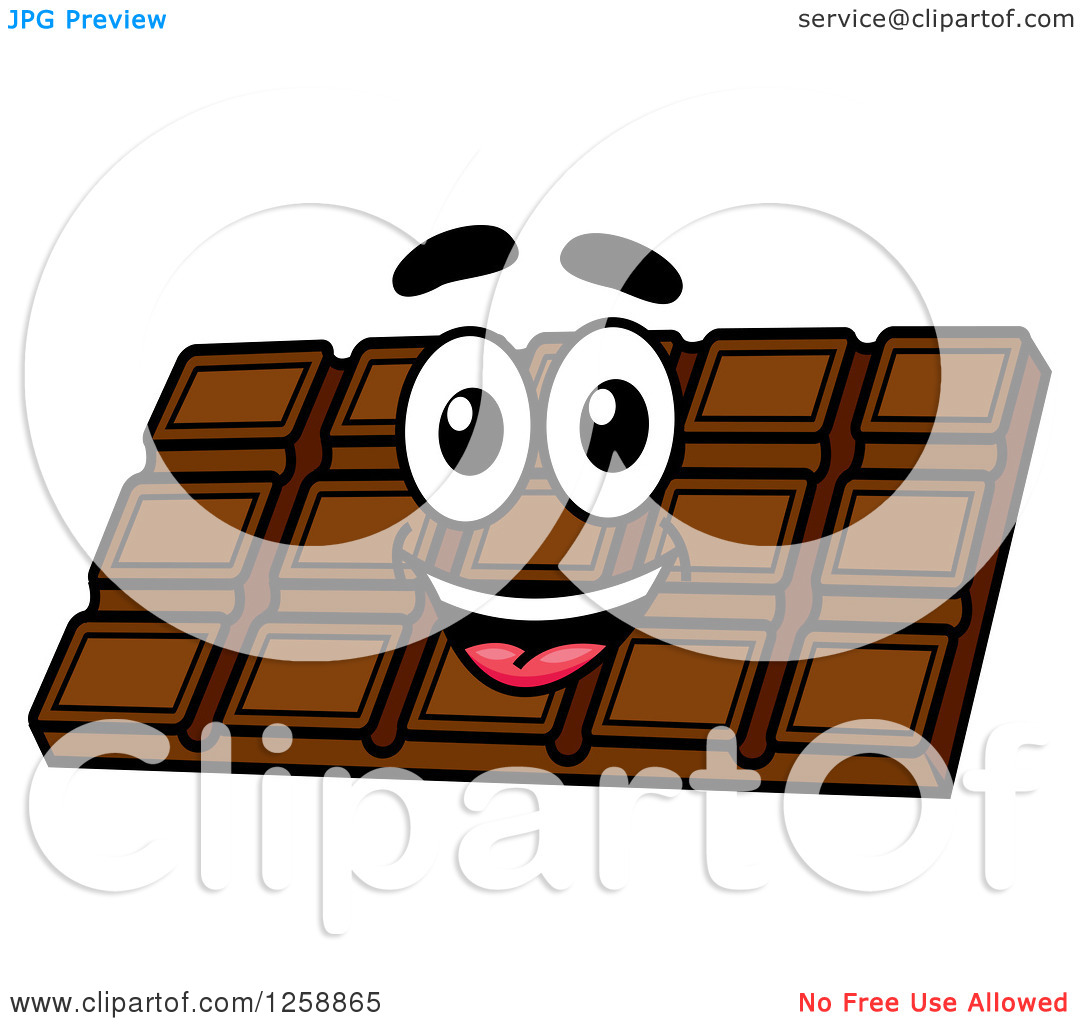 Clipart Of A Happy Chocolate Bar   Royalty Free Vector Illustration By