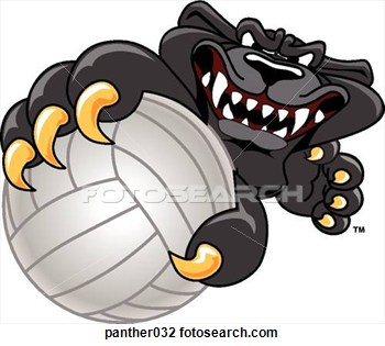 Panther Holding Volleyball With Angry Face Panther032   Search Clipart