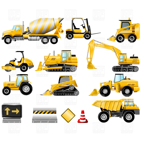 Construction Machinery Icons 4773 Transportation Download Royalty