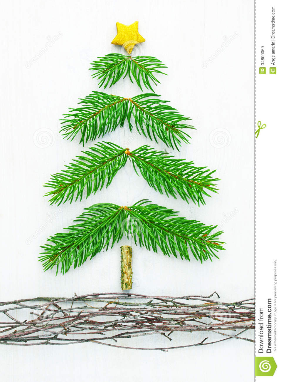 Handmade Pine Bough Christmas Tree Real Natural Boughs Vines 34800069