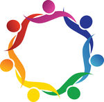 Teamwork Hug Symbol Logo Vector Design