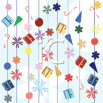 Party And Holiday Items Background   Royalty Free Clipart Image